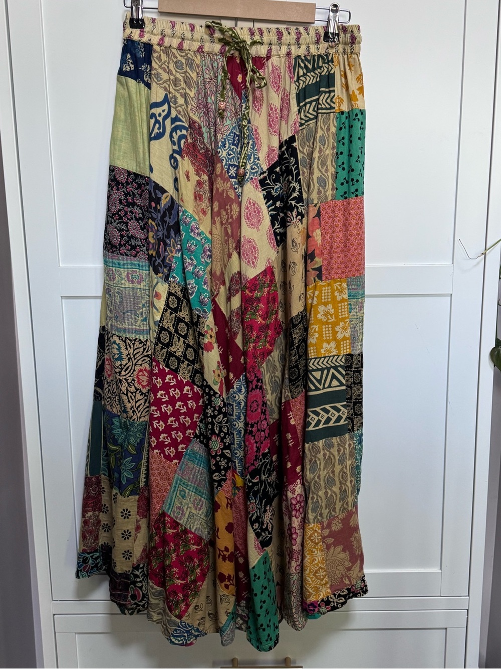 Gypsy Rose Patchwork Maxi Skirt Boho Hippie WearableArt Earthcore Fairycore Spin